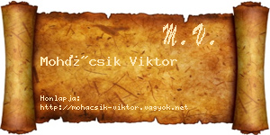 Mohácsik Viktor névjegykártya